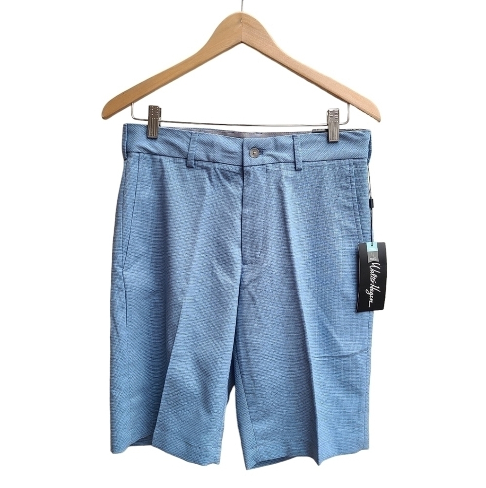 NWT Walter Hagen Seersucker Golf Shorts, Blue Grey, Size 42